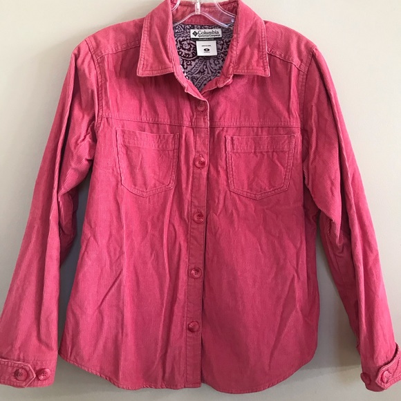 Columbia pink cord corduroy shirt Button up collar - Picture 1 of 11